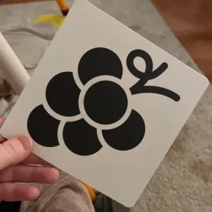 Modtaget sort og hvid kontrast synskort fra kunde S***e.