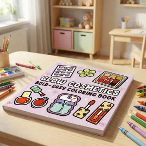 coloring book, cosmetics coloring book,