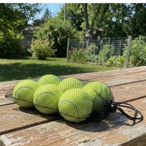 6 stk. tennisboldsæt med netpose
