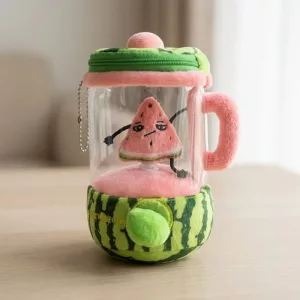 Sødt plysdyr med snoretræk-juicer til børn