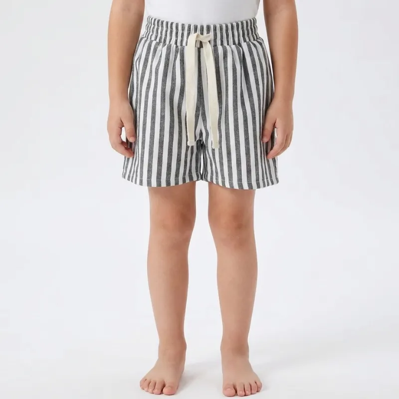 Stribede sommershorts i bomuld til børn