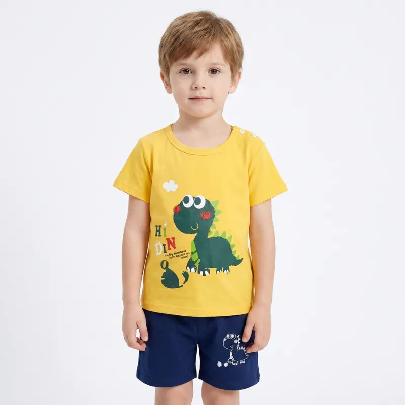 Sødt sommersæt med bomuldsshorts og T-shirt til børn